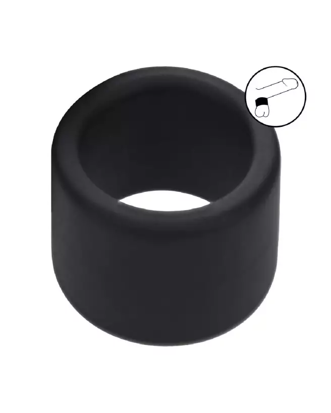 Sangle en silicone liquide noir Levelz by Shots, cockring 34mm taille L-7