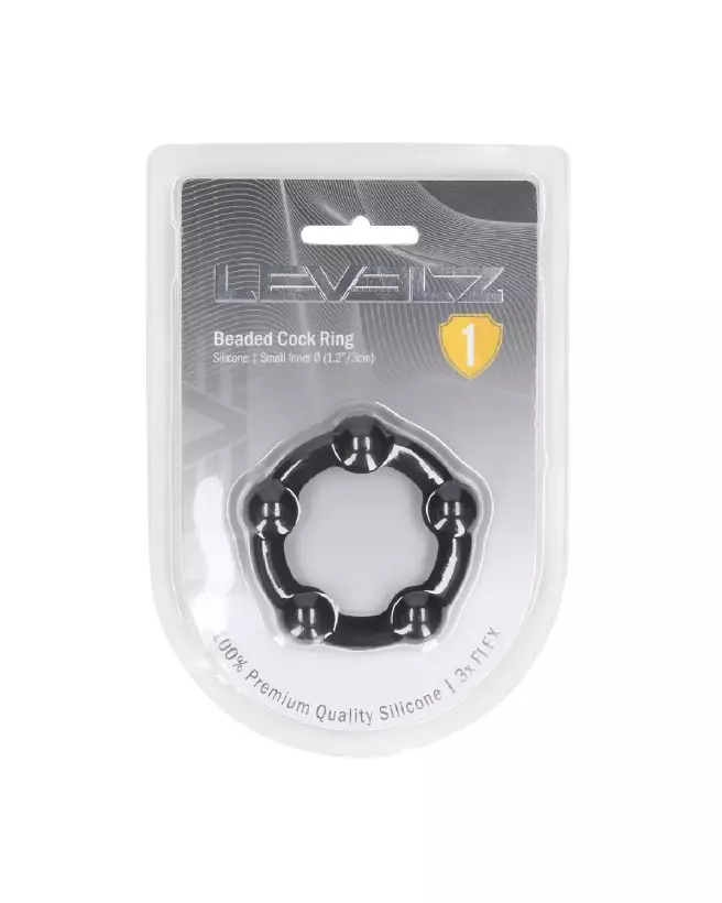 Cockring en silicone perlé noir 30mm Levelz by Shots-1