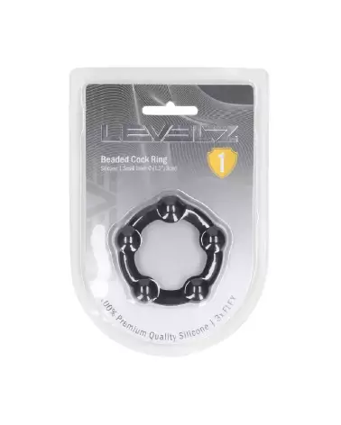 Cockring en silicone perlé noir 30mm Levelz by Shots-1