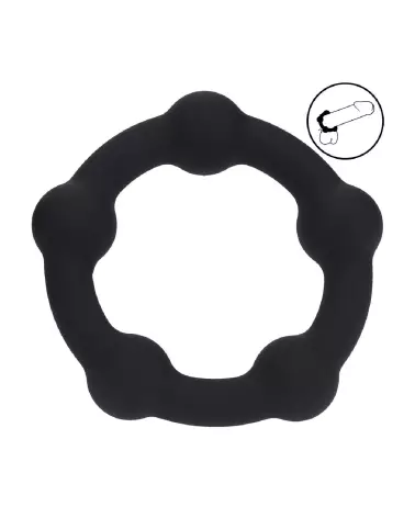 Cockring en silicone perlé noir 30mm Levelz by Shots-5