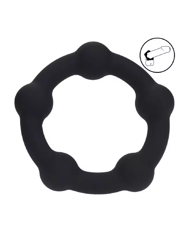 Cockring en silicone perlé noir 30mm Levelz by Shots-6