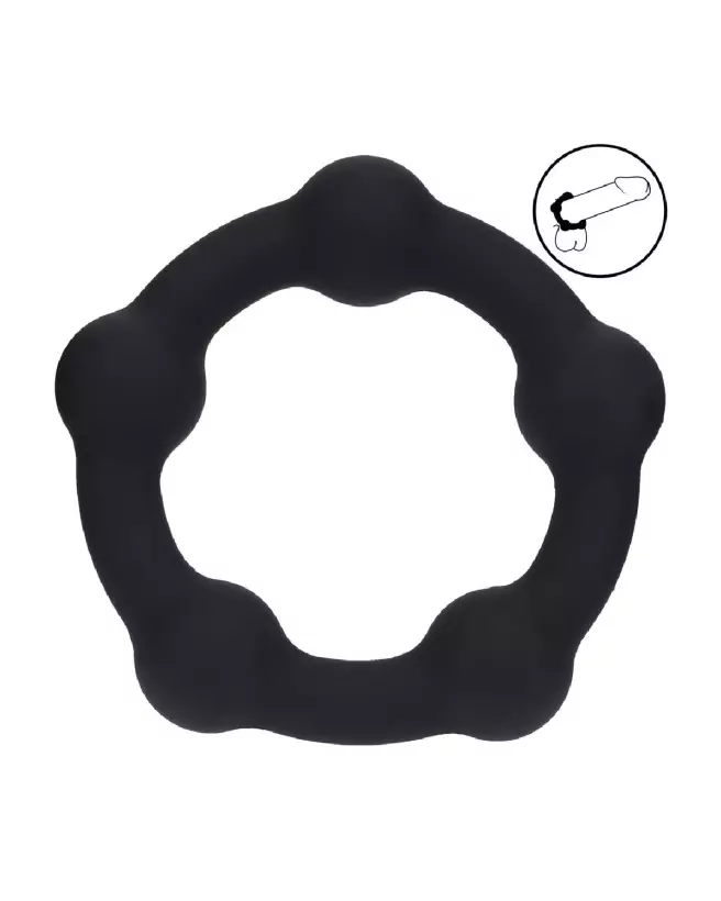 Cockring en silicone perlé noir Levelz by Shots 35mm-6