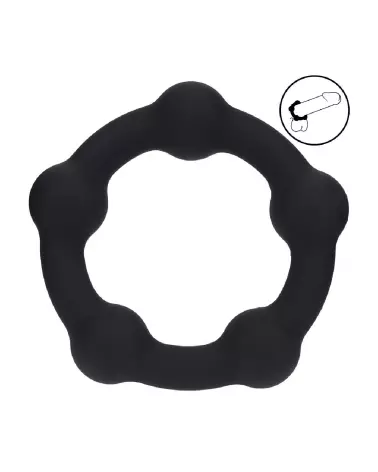 Cockring en silicone perlé noir Levelz by Shots 35mm-6