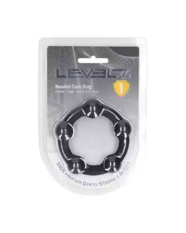 Cockring en silicone noir perlé 45mm Levelz by Shots pour performance et confort-1
