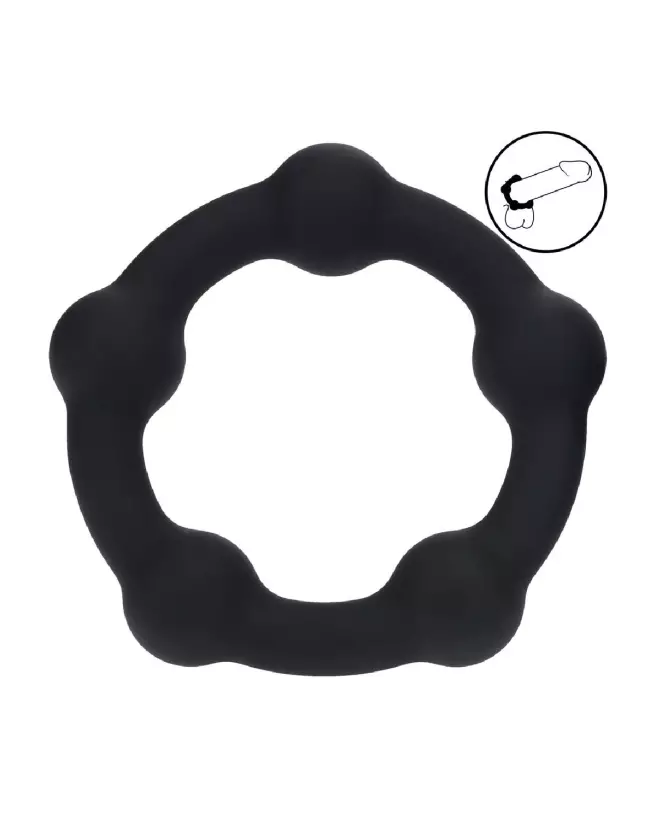 Cockring en silicone noir perlé 45mm Levelz by Shots pour performance et confort-5
