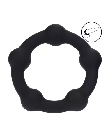Cockring en silicone noir perlé 45mm Levelz by Shots pour performance et confort-5