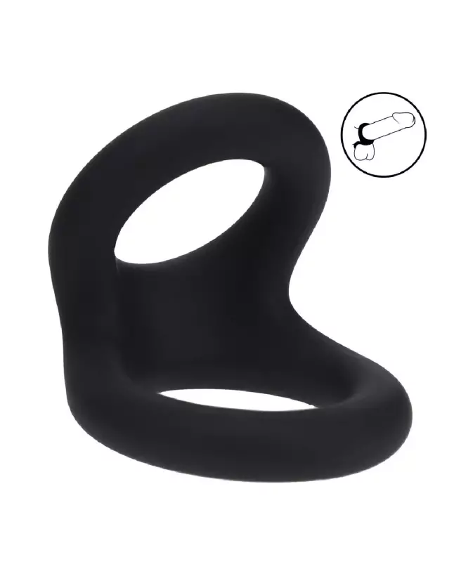 Double O Cockring en Silicone Noir Taille S par Levelz by Shots-7