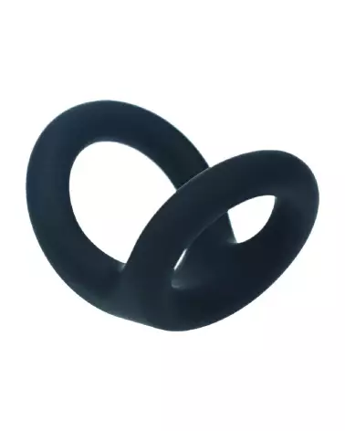 Cockring Double O en Silicone Noir Taille M par Levelz by Shots pour Performance et Confort-4