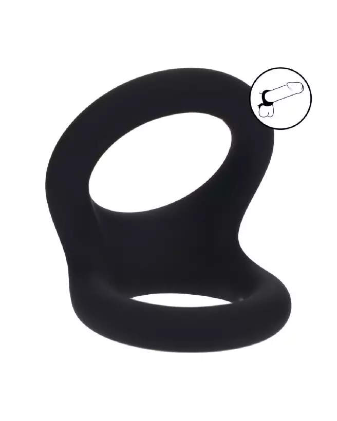 Cockring Double O en Silicone Noir Taille M par Levelz by Shots pour Performance et Confort-7