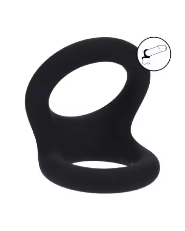 Cockring Double O en Silicone Noir Taille M par Levelz by Shots pour Performance et Confort-7