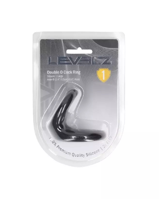 Image Double O Cockring en Silicone Noir par Levelz by Shots - Confort et Endurance-1