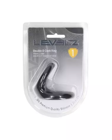 Image Double O Cockring en Silicone Noir par Levelz by Shots - Confort et Endurance-1