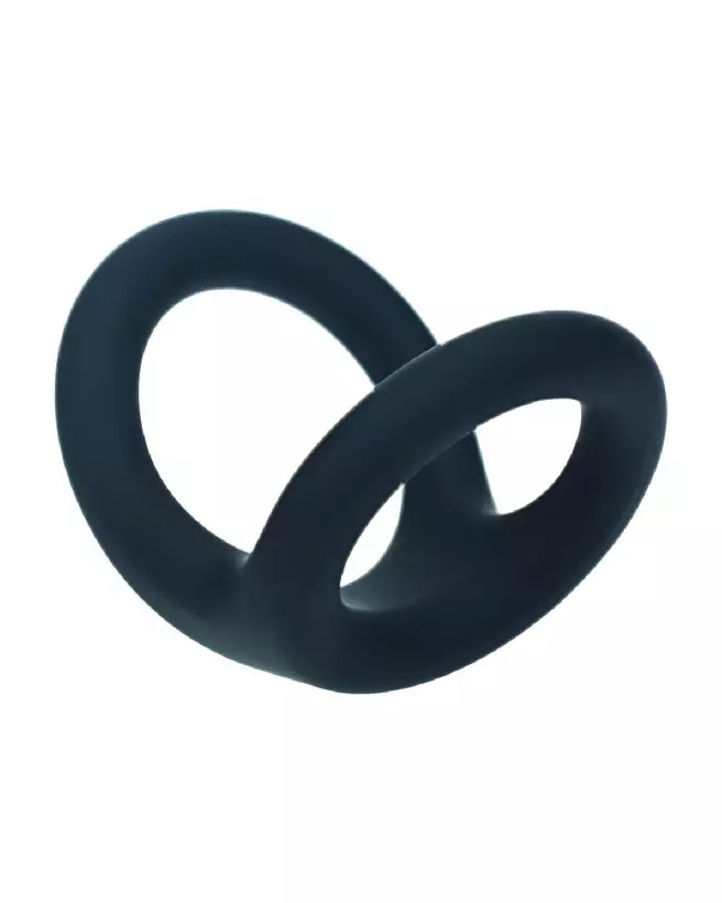 Image Double O Cockring en Silicone Noir par Levelz by Shots - Confort et Endurance-4