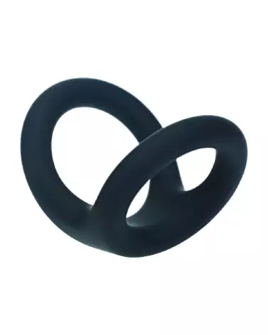 Image Double O Cockring en Silicone Noir par Levelz by Shots - Confort et Endurance-4