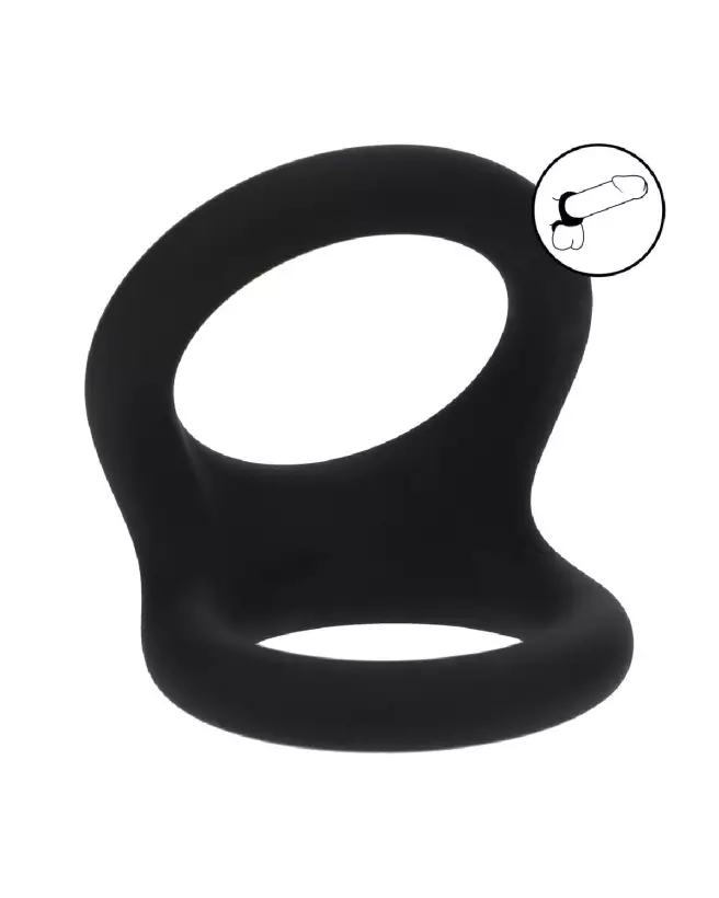 Image Double O Cockring en Silicone Noir par Levelz by Shots - Confort et Endurance-7