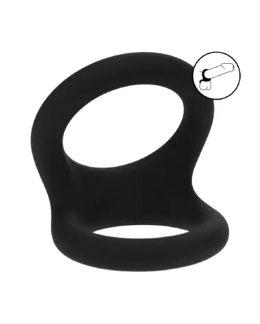 Image Double O Cockring en Silicone Noir par Levelz by Shots - Confort et Endurance-7