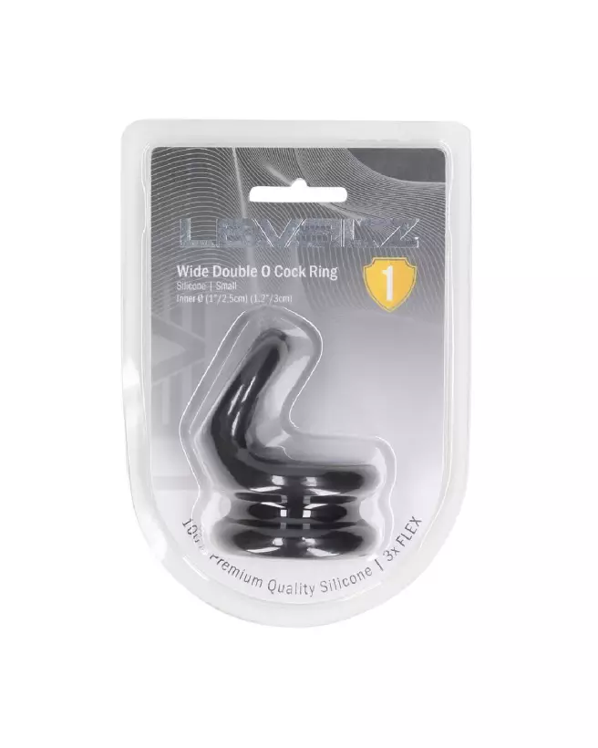 Cockring en silicone double large noir taille S par Levelz by Shots-1