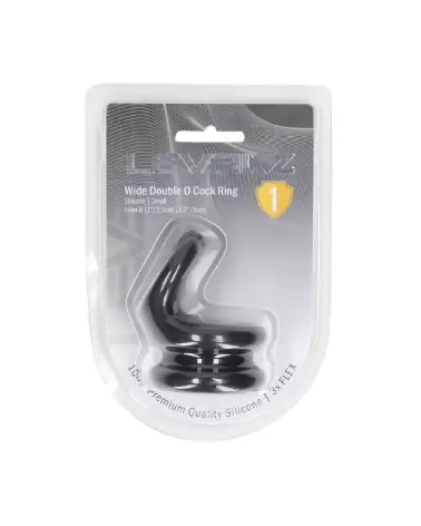 Cockring en silicone double large noir taille S par Levelz by Shots-1