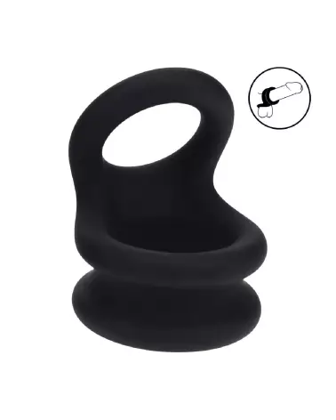 Cockring en silicone double large noir taille S par Levelz by Shots-7