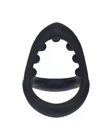 Anneau en silicone noir Levelz by Shots avec perles pour pénis et testicules, confort optimal-3