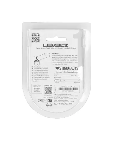 Cockring en silicone noir rainuré de Levelz by Shots pour endurance-2