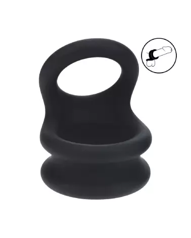 Cockring Double O Noir en Silicone de Levelz by Shots-7
