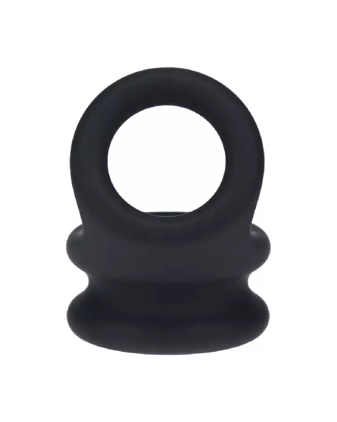 Cockring double large en silicone noir taille M de Levelz by Shots pour endurance et confort-4