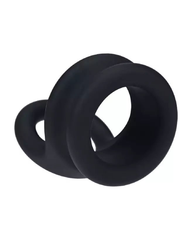 Cockring double large en silicone noir taille M de Levelz by Shots pour endurance et confort-5