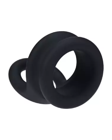 Cockring double large en silicone noir taille M de Levelz by Shots pour endurance et confort-5