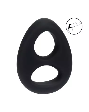 Anneau en silicone liquide Levelz by Shots pour pénis et testicules, noir-5