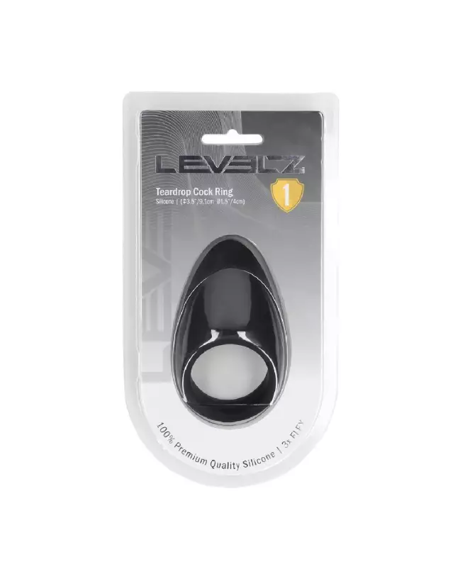 Cockring en silicone noir Levelz by Shots pour endurance et confort-1
