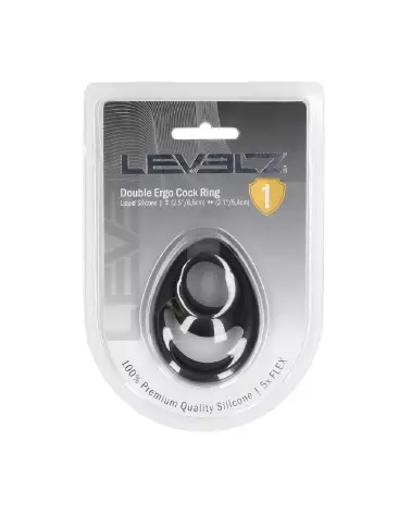 Image du Double Ergo Silicone Cockring Noir par Levelz by Shots, amélioration de performance et confort-1