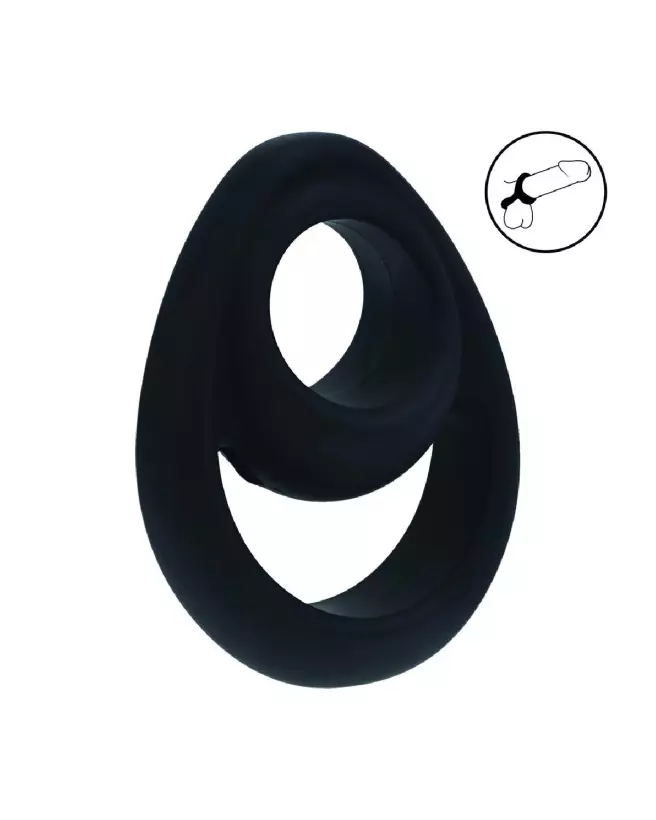 Image du Double Ergo Silicone Cockring Noir par Levelz by Shots, amélioration de performance et confort-7