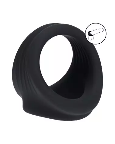 Harnais silicone noir pour pénis et testicules Levelz by Shots-7