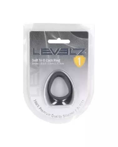 Cockring Silicone Noir Soft Tri O de Levelz by Shots pour Performance-1