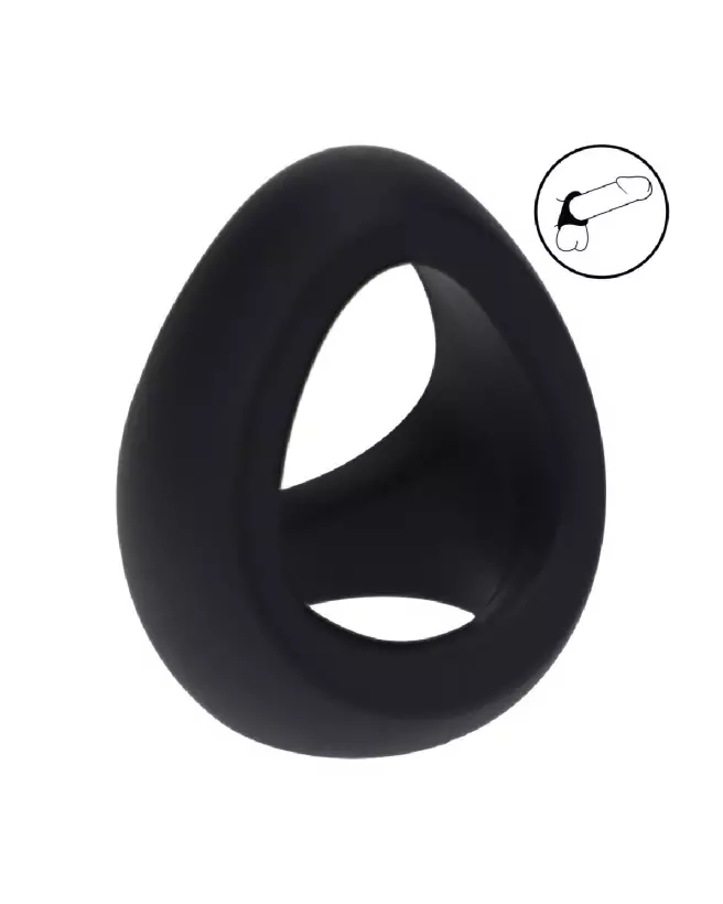 Cockring Silicone Noir Soft Tri O de Levelz by Shots pour Performance-6