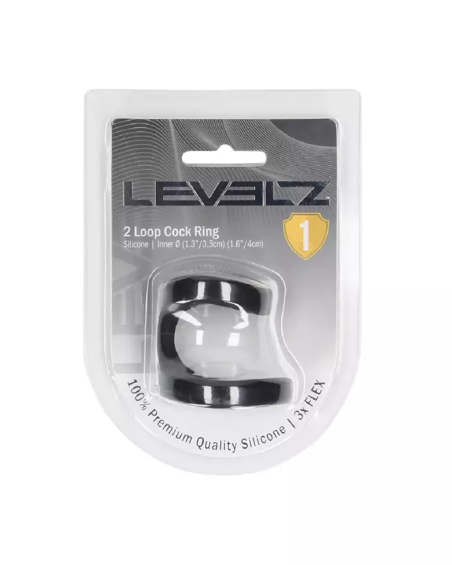 Boucles Anneau Silicone Noir Levelz by Shots pour endurance et plaisir-1