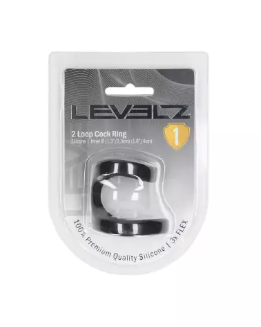 Boucles Anneau Silicone Noir Levelz by Shots pour endurance et plaisir-1