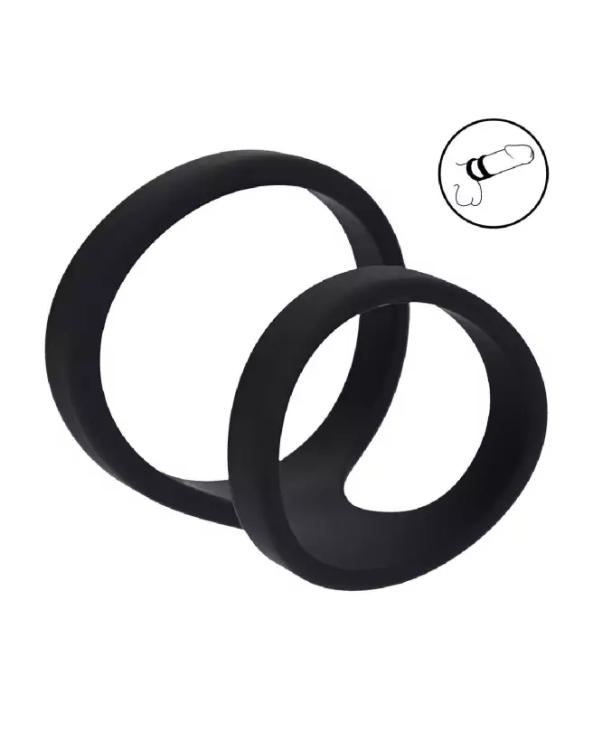 Boucles Anneau Silicone Noir Levelz by Shots pour endurance et plaisir-6