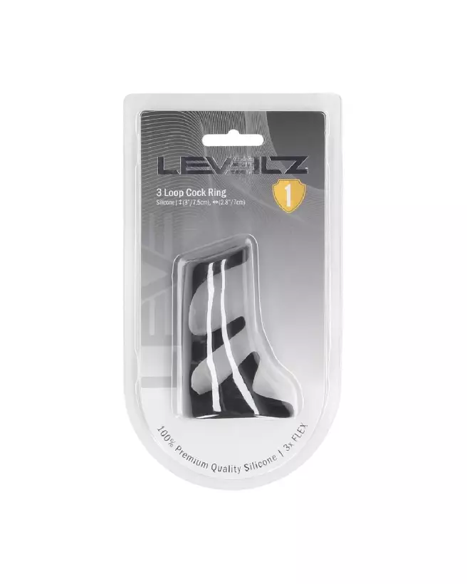 Image de 3 Boucles Anneau Pénien en Silicone Noir par Levelz by Shots-1