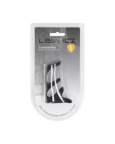 Image de 3 Boucles Anneau Pénien en Silicone Noir par Levelz by Shots-1