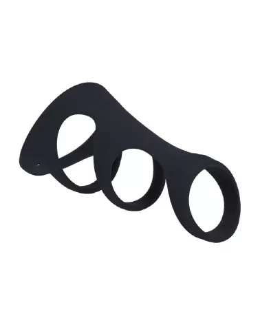 Image de 3 Boucles Anneau Pénien en Silicone Noir par Levelz by Shots-3