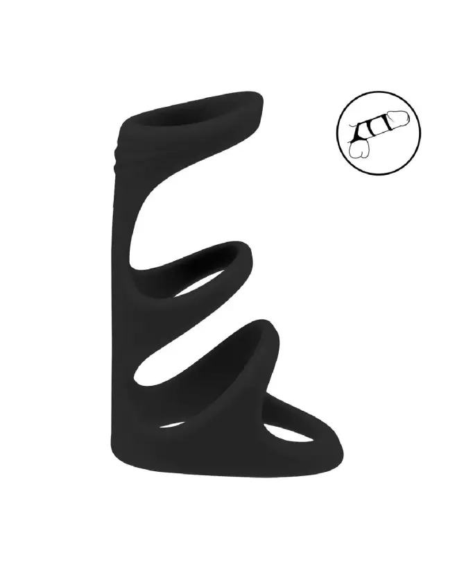 Image de 3 Boucles Anneau Pénien en Silicone Noir par Levelz by Shots-6