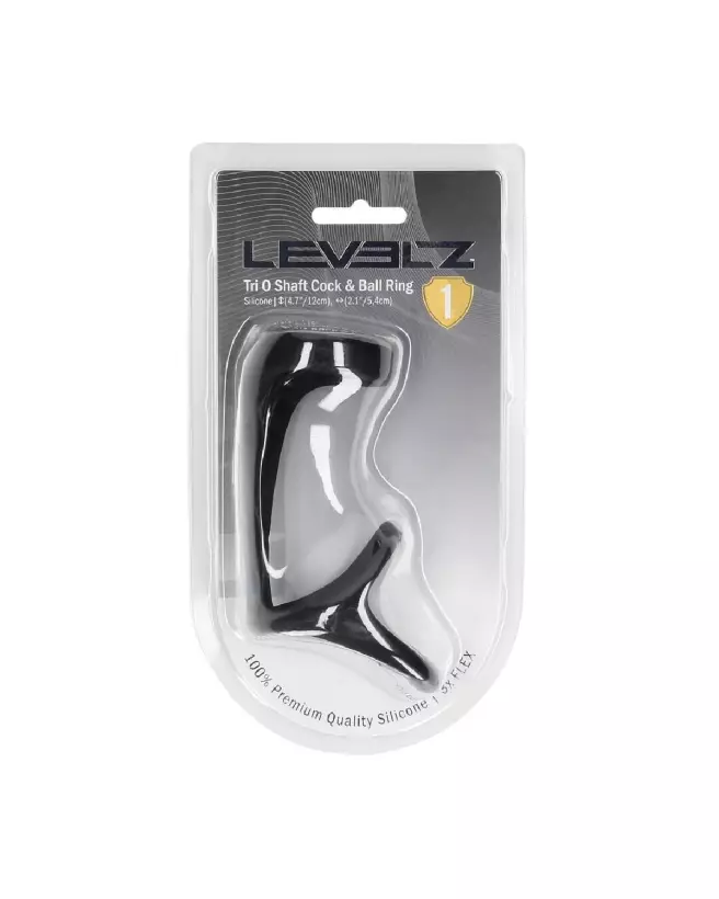 Image de l'Anneau Tri O en Silicone de Levelz by Shots pour Pénis et Testicules, Noir - Enhance comfort and performance-1