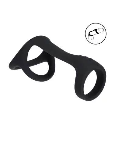 Image de l'Anneau Tri O en Silicone de Levelz by Shots pour Pénis et Testicules, Noir - Enhance comfort and performance-6