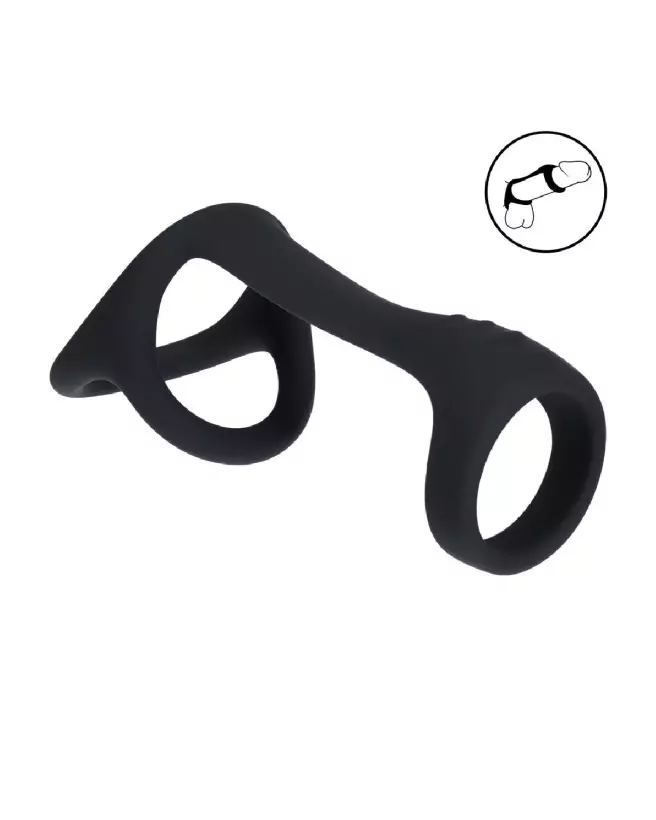 Image de l'Anneau Tri O en Silicone de Levelz by Shots pour Pénis et Testicules, Noir - Enhance comfort and performance-7