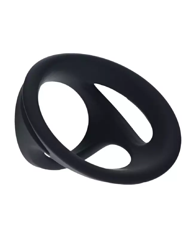 Image de l'ensemble de 4 anneaux en silicone noir pour pénis et testicules Levelz by Shots-3