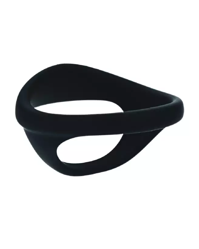 Image de l'ensemble de 4 anneaux en silicone noir pour pénis et testicules Levelz by Shots-5