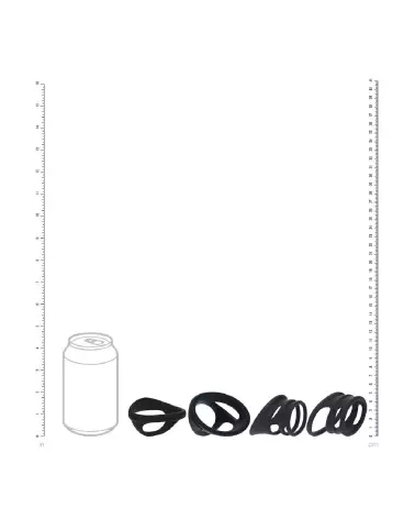 Image de l'ensemble de 4 anneaux en silicone noir pour pénis et testicules Levelz by Shots-6