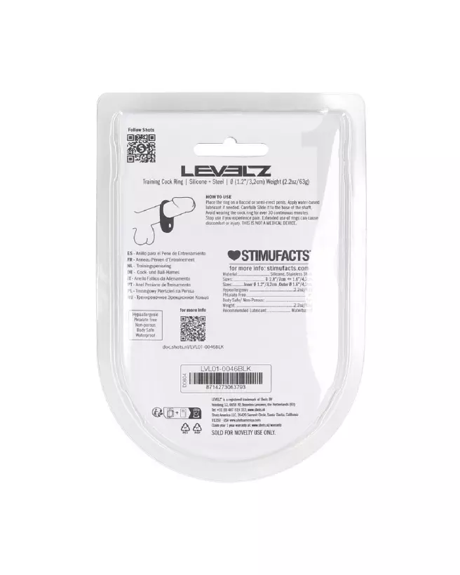 Cockring en silicone noir taille S de Levelz by Shots pour performance et confort-2
